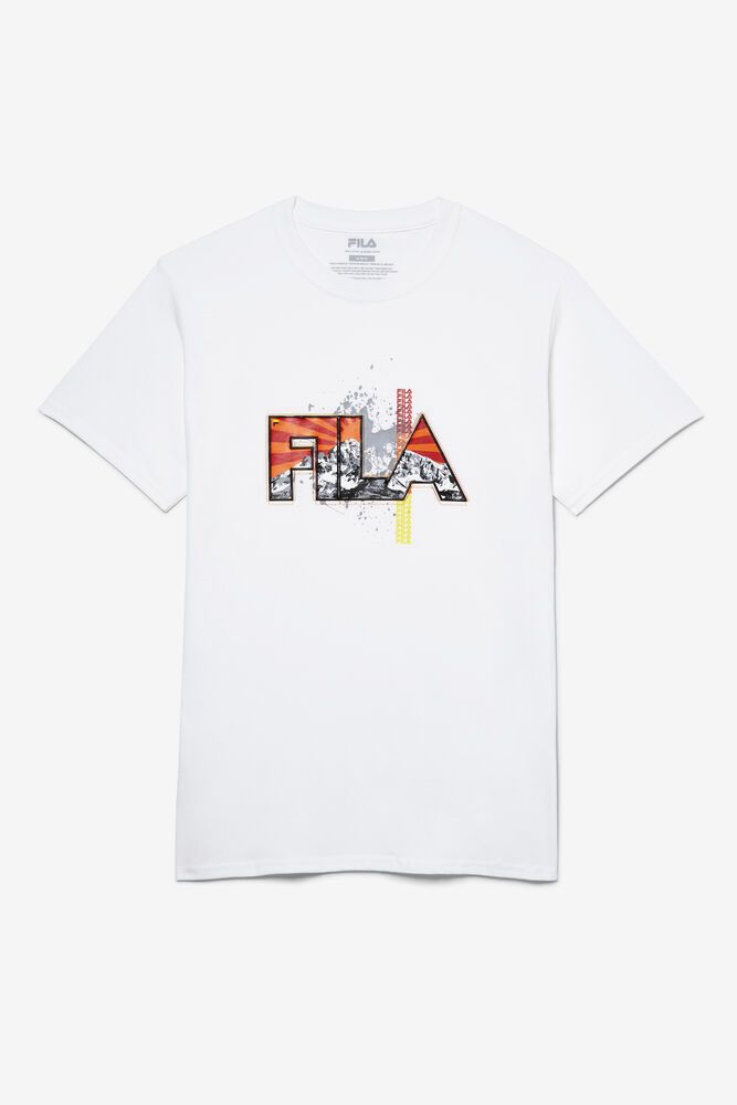 Fila Stitch Mt. White T-Shirt Mens - NZ 63782-LNUX